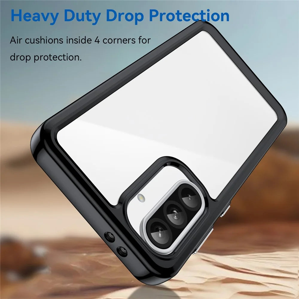 For Samsung Galaxy A36 5G Case TPU+Acrylic Protective Clear Phone Cover - Black - 2