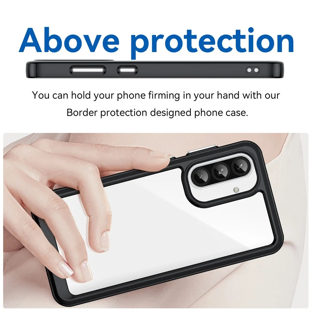 For Samsung Galaxy A36 5G Case TPU+Acrylic Protective Clear Phone Cover - Black - 3