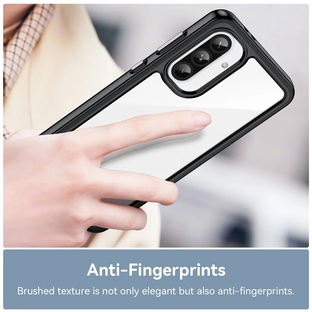 For Samsung Galaxy A36 5G Case TPU+Acrylic Protective Clear Phone Cover - Black - 4