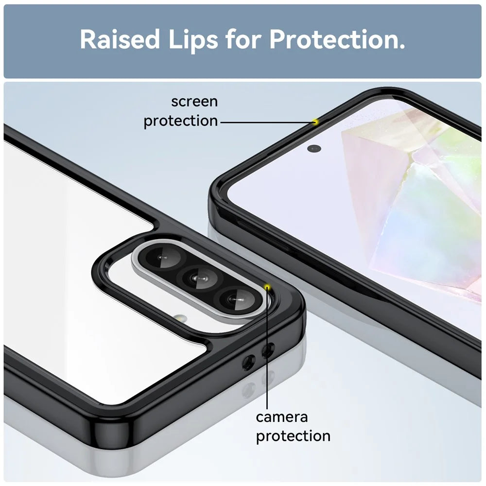 For Samsung Galaxy A36 5G Case TPU+Acrylic Protective Clear Phone Cover - Black - 5