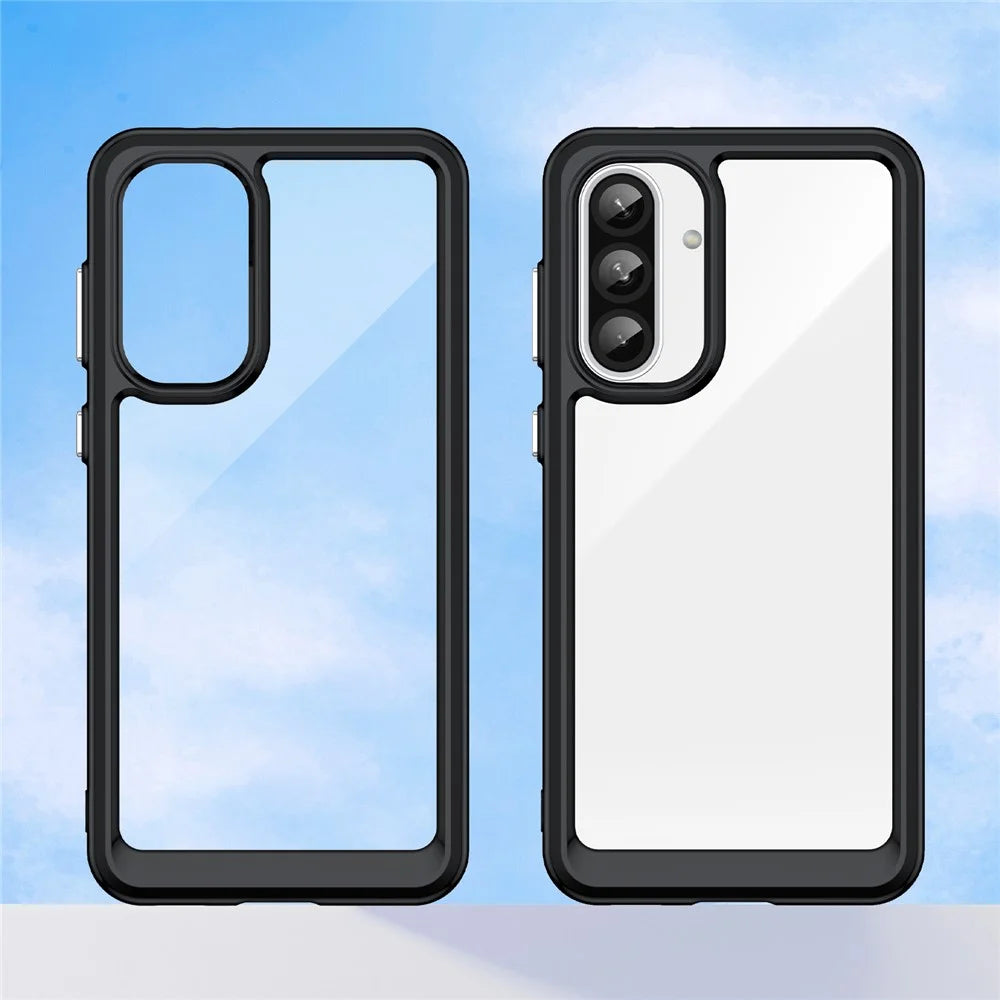 For Samsung Galaxy A36 5G Case TPU+Acrylic Protective Clear Phone Cover - Black - 7