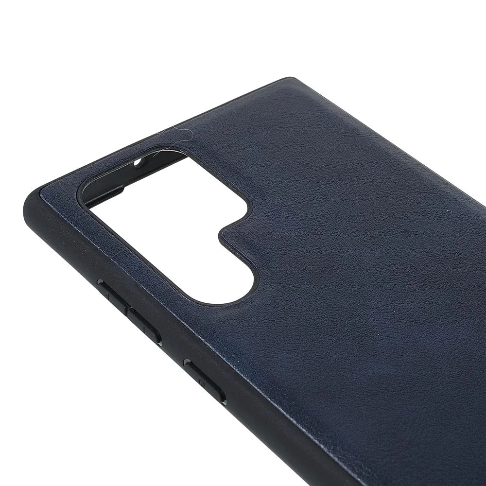X-LEVEL Bojue-3 Series For Samsung Galaxy S25 Ultra Case Leather Coated PC+TPU Phone Back Cover - Blue - 6