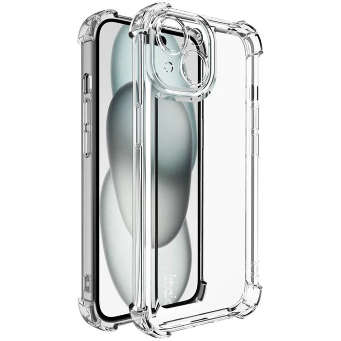 IMAK UX-4 Series For iPhone 15 Case Straight Frame Four Corner Shockproof Clear TPU Cover - 1