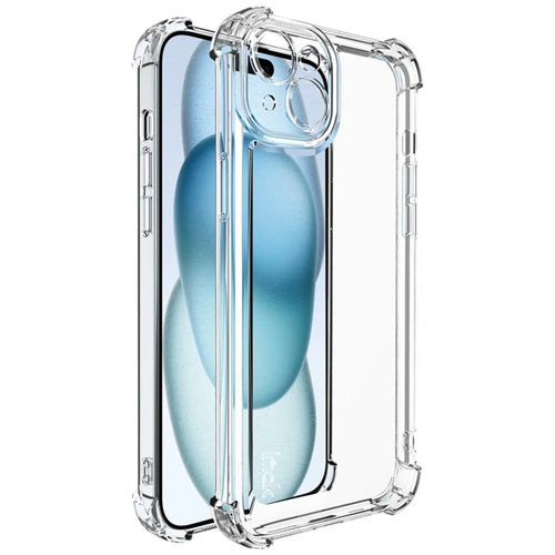 IMAK UX-4 Series For iPhone 15 Plus Case Straight Frame Four Corner Shockproof Clear TPU Cover - 1