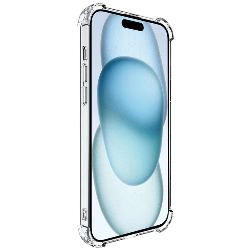 IMAK UX-4 Series For iPhone 15 Plus Case Straight Frame Four Corner Shockproof Clear TPU Cover - 2