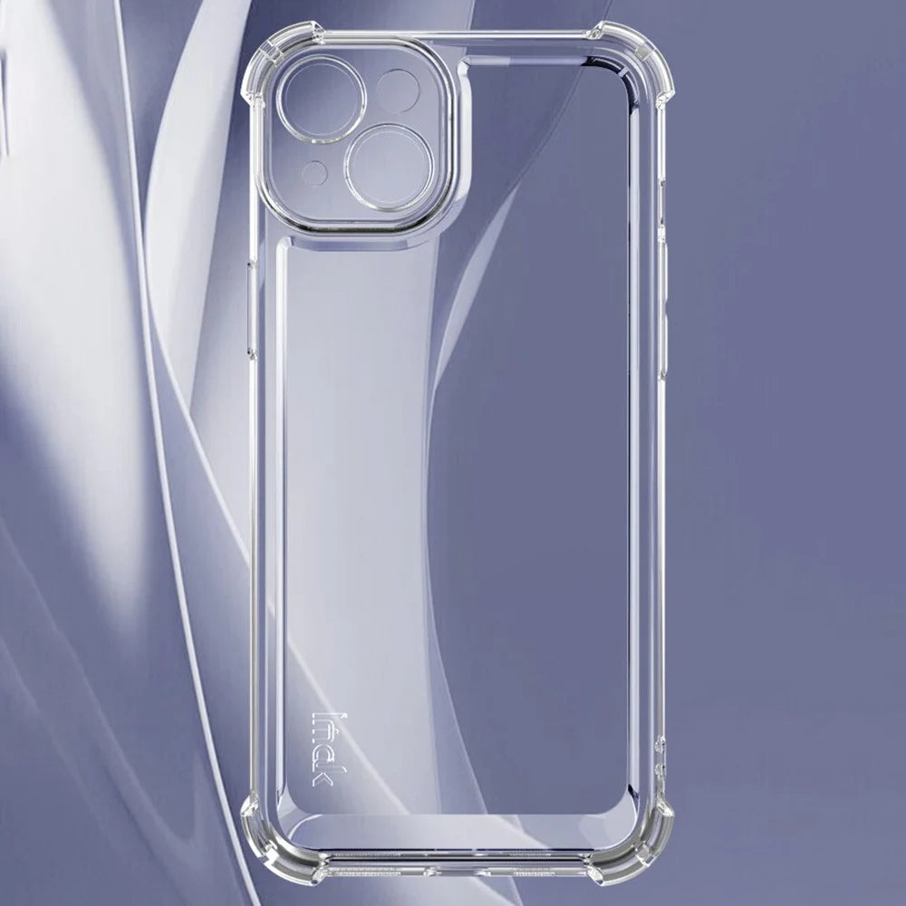 IMAK UX-4 Series For iPhone 15 Plus Case Straight Frame Four Corner Shockproof Clear TPU Cover - 3
