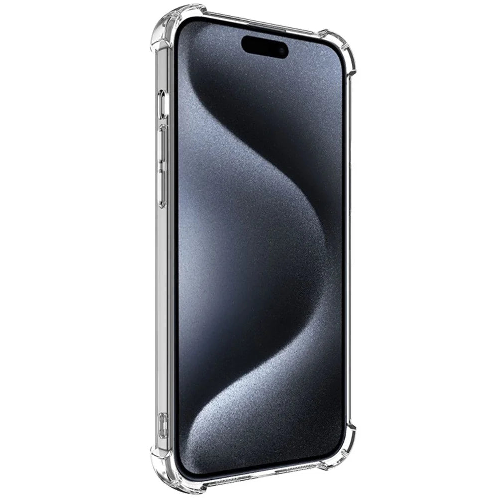 IMAK UX-4 Series For iPhone 15 Pro Max Case Straight Frame Four Corner Shockproof Clear TPU Cover - 2