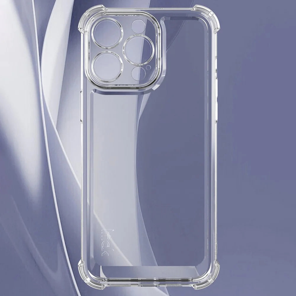 IMAK UX-4 Series For iPhone 15 Pro Max Case Straight Frame Four Corner Shockproof Clear TPU Cover - 3