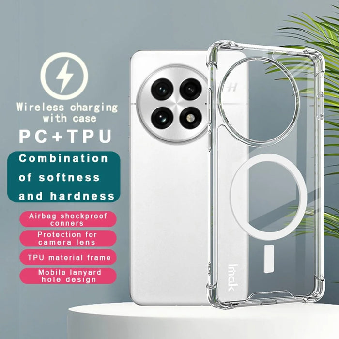 IMAK For OnePlus 13 Clear Magnetic Case Shockproof PC+TPU Phone Cover - 2