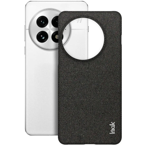 IMAK Ruiyi Series for OnePlus 13 Case Fabric Texture Leather+PC Phone Back Cover - Black - 1