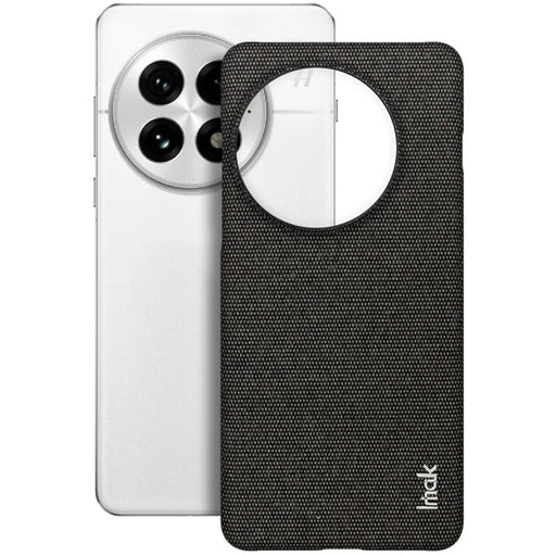 IMAK Ruiyi Series for OnePlus 13 Case Fabric Texture Leather+PC Phone Back Cover - Black - 1