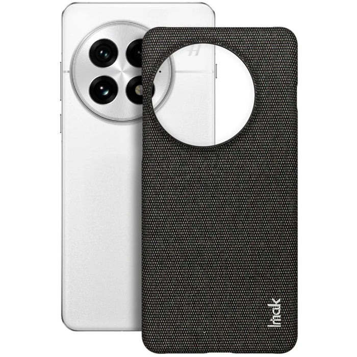 IMAK Ruiyi Series for OnePlus 13 Case Fabric Texture Leather+PC Phone Back Cover - Black - 1