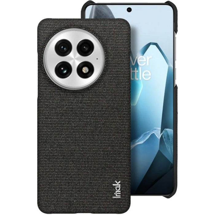 IMAK Ruiyi Series for OnePlus 13 Case Fabric Texture Leather+PC Phone Back Cover - Black - 2