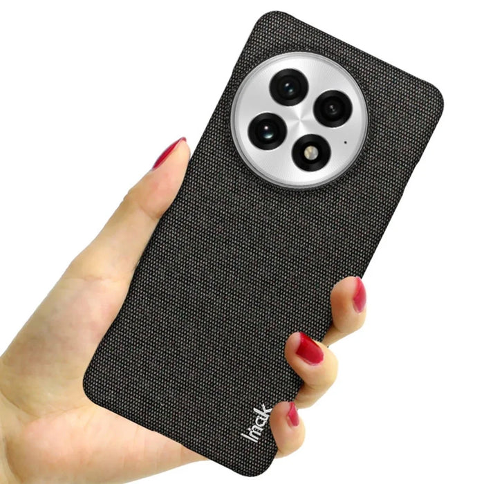 IMAK Ruiyi Series for OnePlus 13 Case Fabric Texture Leather+PC Phone Back Cover - Black - 3