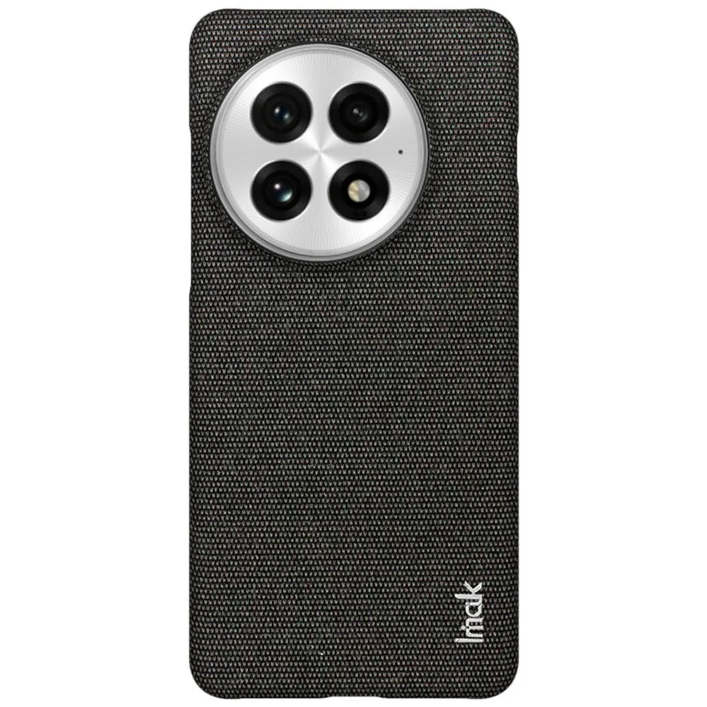 IMAK Ruiyi Series for OnePlus 13 Case Fabric Texture Leather+PC Phone Back Cover - Black - 4