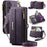 CASEME For Samsung Galaxy S24 Case  C39 RFID Blocking Zipper Wallet Stand Leather Cover with Strap - Purple - 1