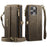 CASEME For iPhone 16 Pro Max  C39 RFID Blocking Zipper Wallet Stand Leather Cover with Strap - Brown - 2