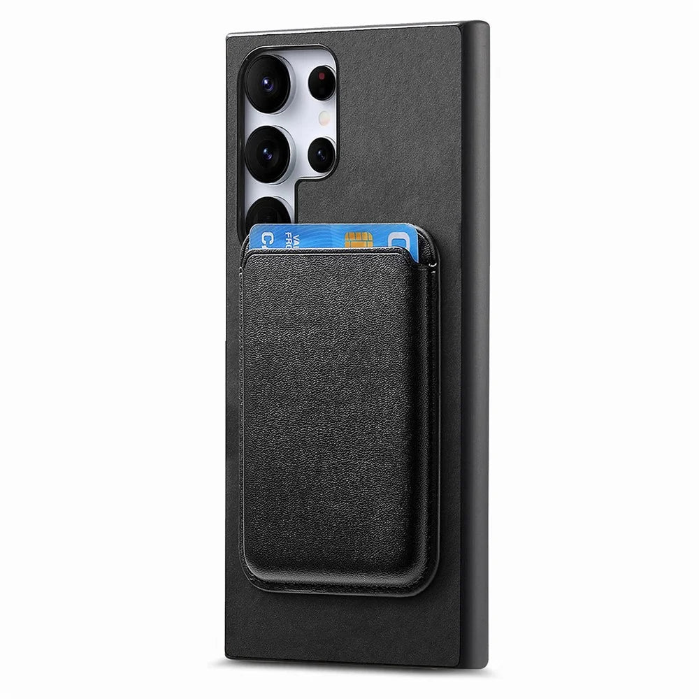 For Samsung Galaxy S25 Ultra Case Detachable Magnetic Card Bag Leather Phone Back Cover - Black - 2