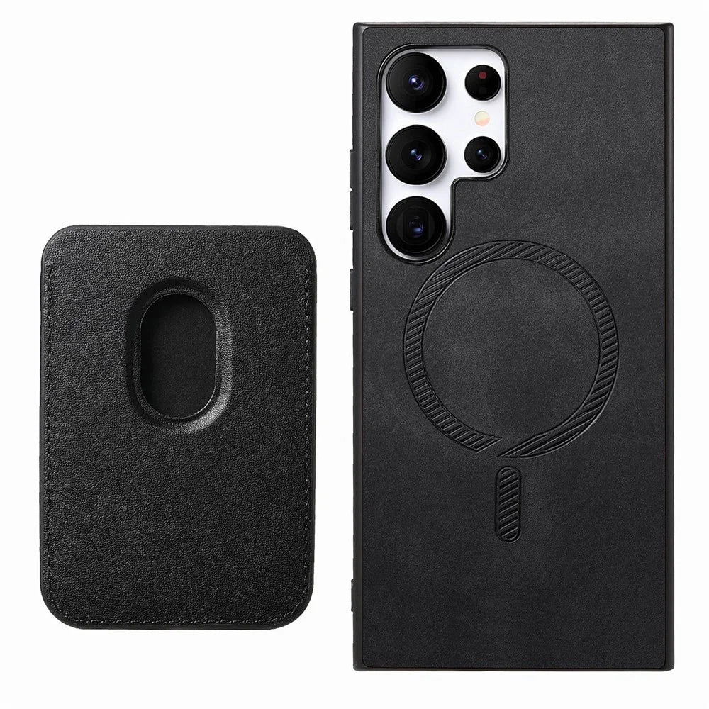 For Samsung Galaxy S25 Ultra Case Detachable Magnetic Card Bag Leather Phone Back Cover - Black - 4