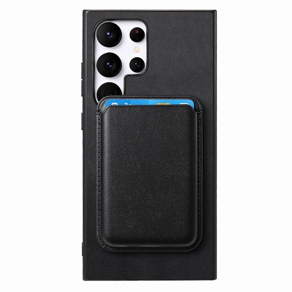 For Samsung Galaxy S25 Ultra Case Detachable Magnetic Card Bag Leather Phone Back Cover - Black - 6