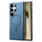 For Samsung Galaxy S25 Ultra Leather Back Magnetic Case Skin-touch Phone Cover - Blue - 1