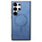 For Samsung Galaxy S25 Ultra Leather Back Magnetic Case Skin-touch Phone Cover - Blue - 2