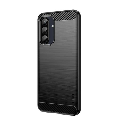 MOFI For Samsung Galaxy A26 5G Back Cover  Brushed Carbon Fiber Texture Soft TPU Case - Black - 1