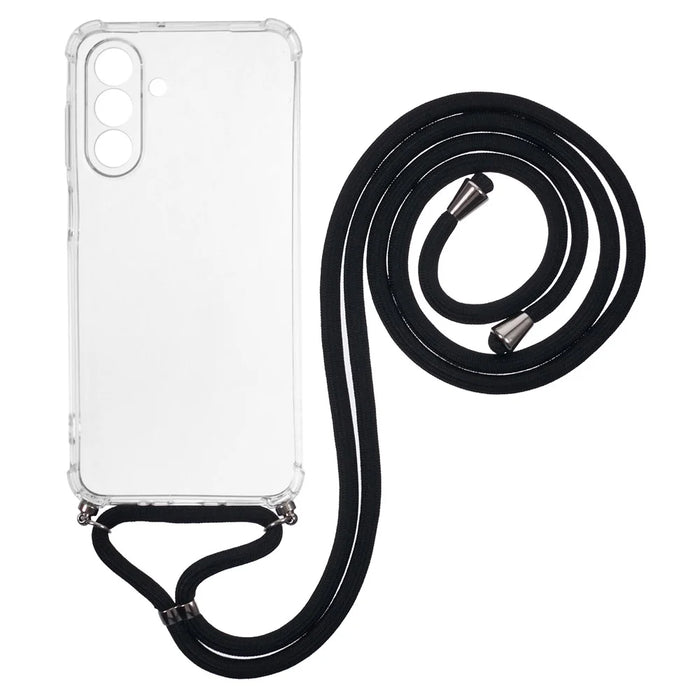 For Samsung Galaxy A26 5G Case Reinforced Corner TPU Clear Phone Cover with Lanyard - 1