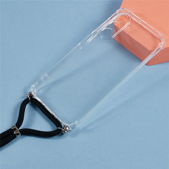 For Samsung Galaxy A26 5G Case Reinforced Corner TPU Clear Phone Cover with Lanyard - 3