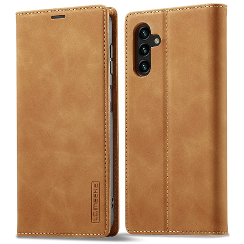 LC.IMEEKE For Samsung Galaxy A16 5G / A16 4G Stand Case TPU+PU Flip Phone Cover - Brown - 1