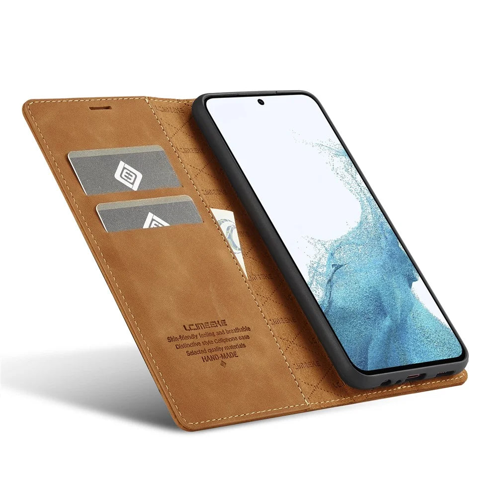 LC.IMEEKE For Samsung Galaxy A16 5G / A16 4G Stand Case TPU+PU Flip Phone Cover - Brown - 2