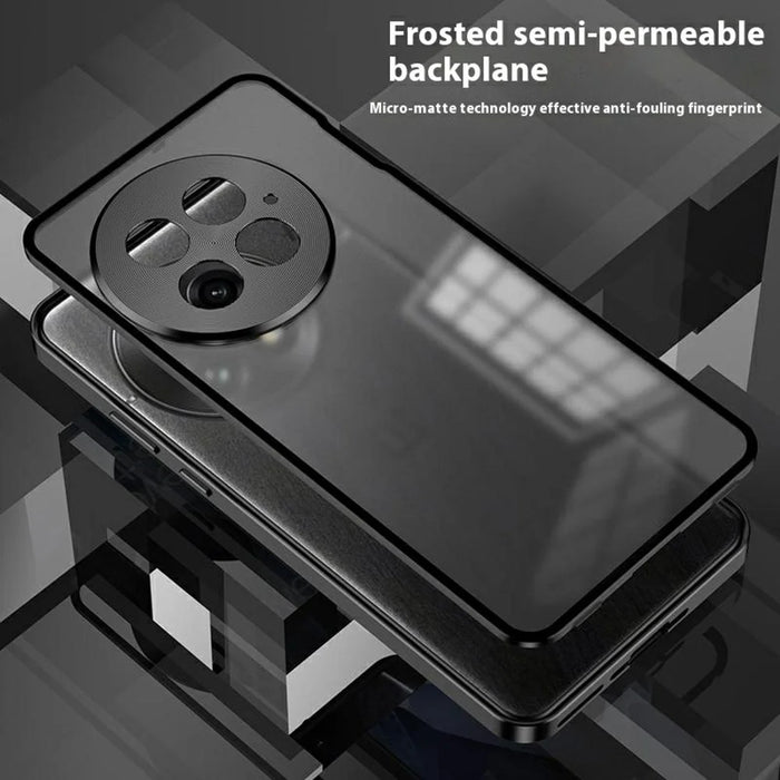 For OnePlus 13 Matte Case Aluminium Alloy+PC Phone Cover Pop-Up Snap Lock - Black - 6