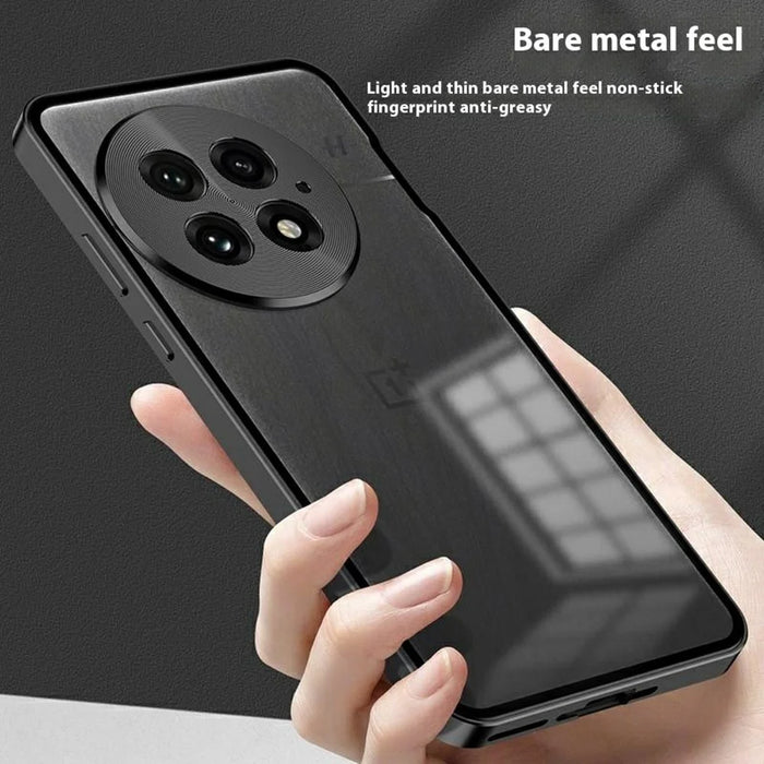 For OnePlus 13 Matte Case Aluminium Alloy+PC Phone Cover Pop-Up Snap Lock - Black - 7