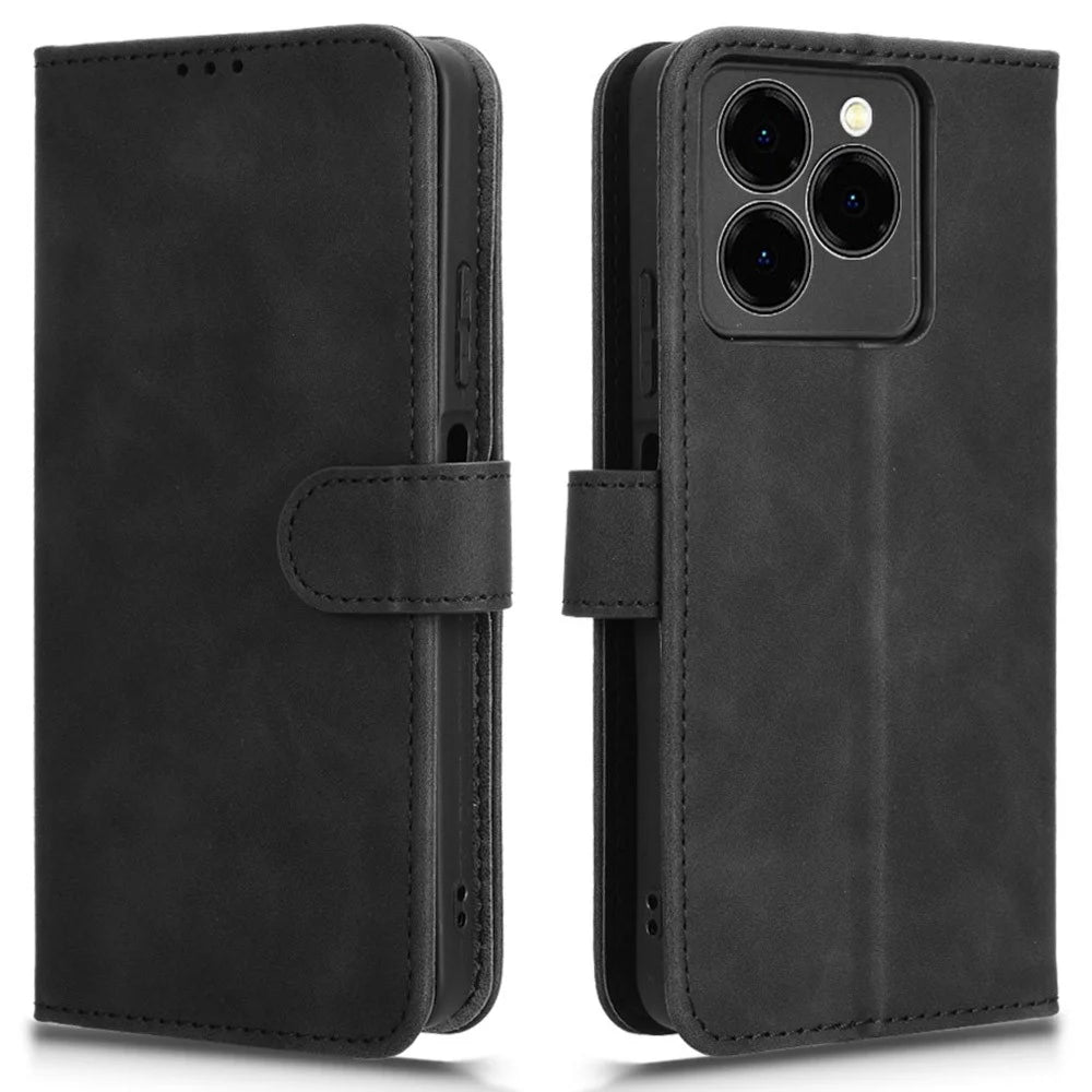 For Ulefone Note 20 Pro Leather Case Skin-Feel Anti-Drop Wallet Flip Phone Cover - Black - 1