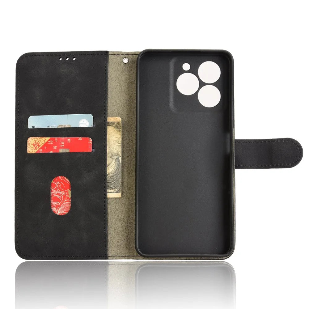 For Ulefone Note 20 Pro Leather Case Skin-Feel Anti-Drop Wallet Flip Phone Cover - Black - 2