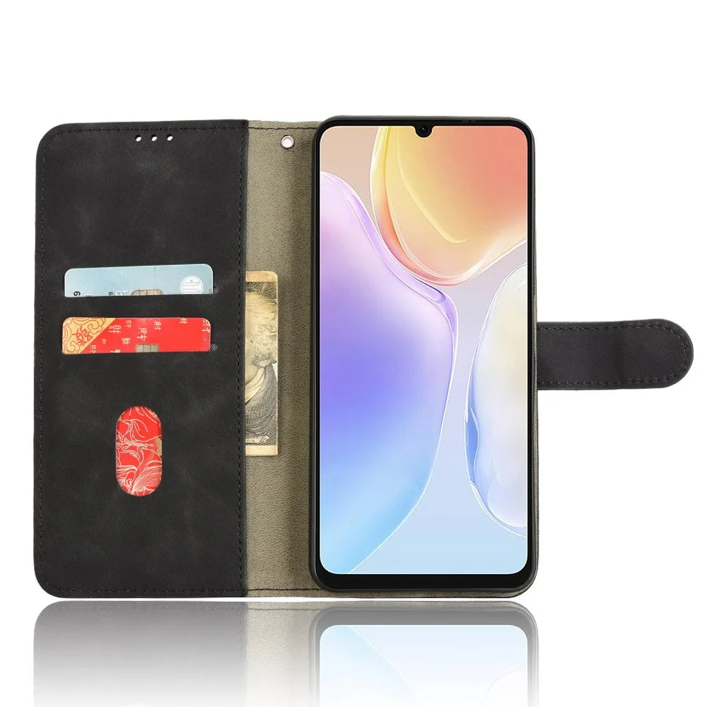 For Ulefone Note 20 Pro Leather Case Skin-Feel Anti-Drop Wallet Flip Phone Cover - Black - 3