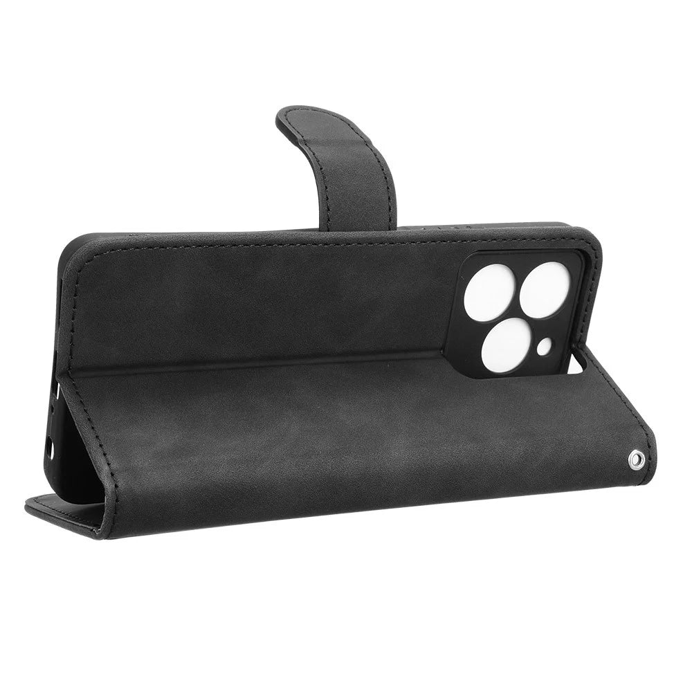 For Ulefone Note 20 Pro Leather Case Skin-Feel Anti-Drop Wallet Flip Phone Cover - Black - 4