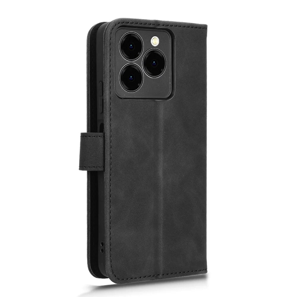 For Ulefone Note 20 Pro Leather Case Skin-Feel Anti-Drop Wallet Flip Phone Cover - Black - 5