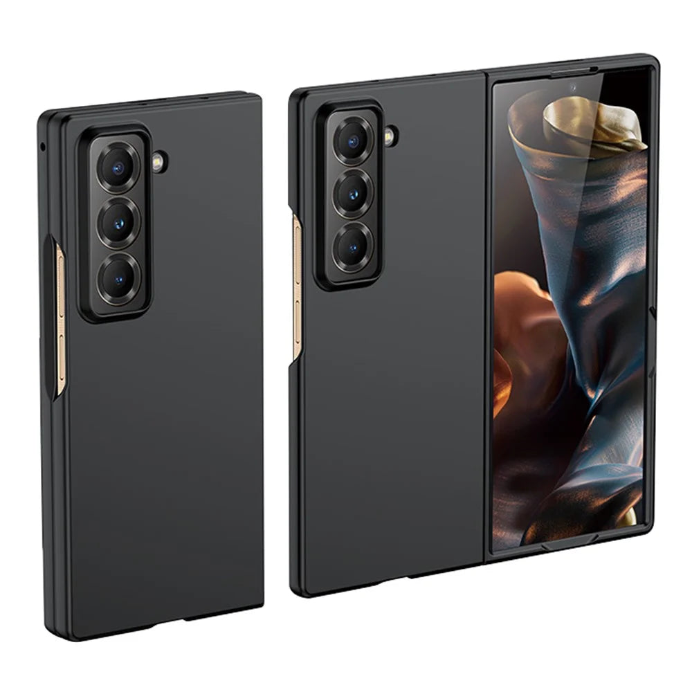 For Samsung Galaxy Z Fold Special Case Skin-Touch Texture Hard PC Folding Phone Cover - Black - 1