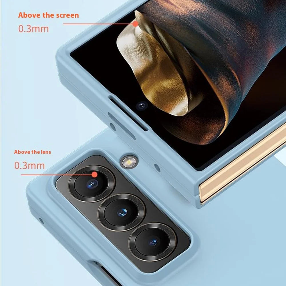 For Samsung Galaxy Z Fold Special Case Skin-Touch Texture Hard PC Folding Phone Cover - Black - 4