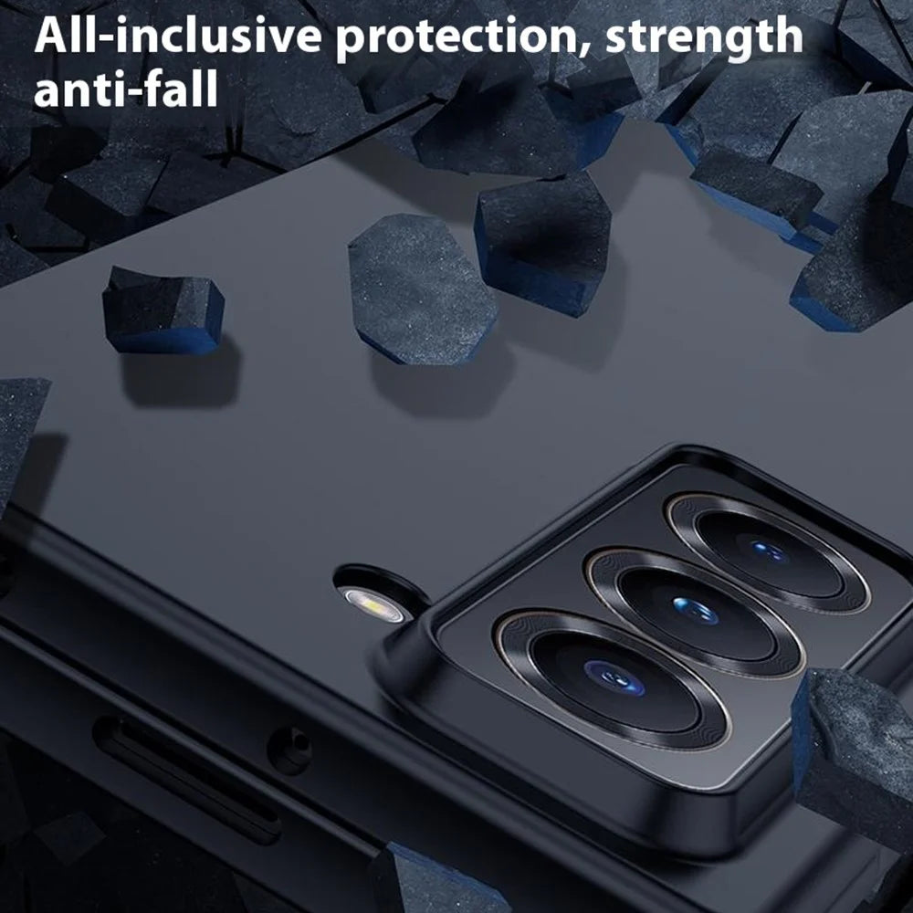 For Samsung Galaxy Z Fold Special Case Skin-Touch Texture Hard PC Folding Phone Cover - Black - 5