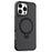 For iPhone 16 Pro Phone Case with Magnetic Kickstand TPU+PC Carbon Fiber Back Cover - Black - 1