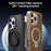 For iPhone 16 Pro Phone Case with Magnetic Kickstand TPU+PC Carbon Fiber Back Cover - Black - 6