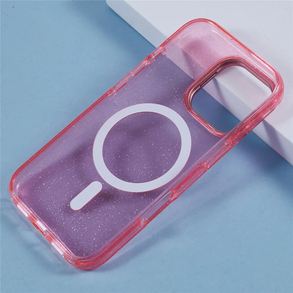 KIGC For iPhone 16 Pro Max Case Compatible with MagSafe Epoxy Design Kickstand TPU+PC Phone Back Cover - Pink - 7