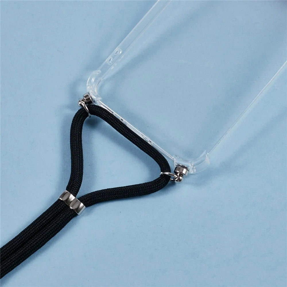 For Samsung Galaxy A36 5G Case Reinforced Corner TPU Clear Phone Cover with Lanyard - 5