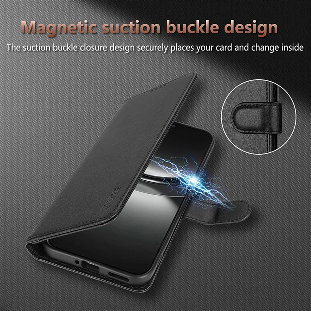 AZNS For Samsung Galaxy A36 5G Case PU Leather Wallet Phone Cover - Black - 7