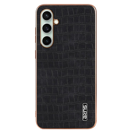AZNS For Samsung Galaxy A36 5G Case Electroplating Crocodile Texture PU+TPU Phone Cover - Black - 2