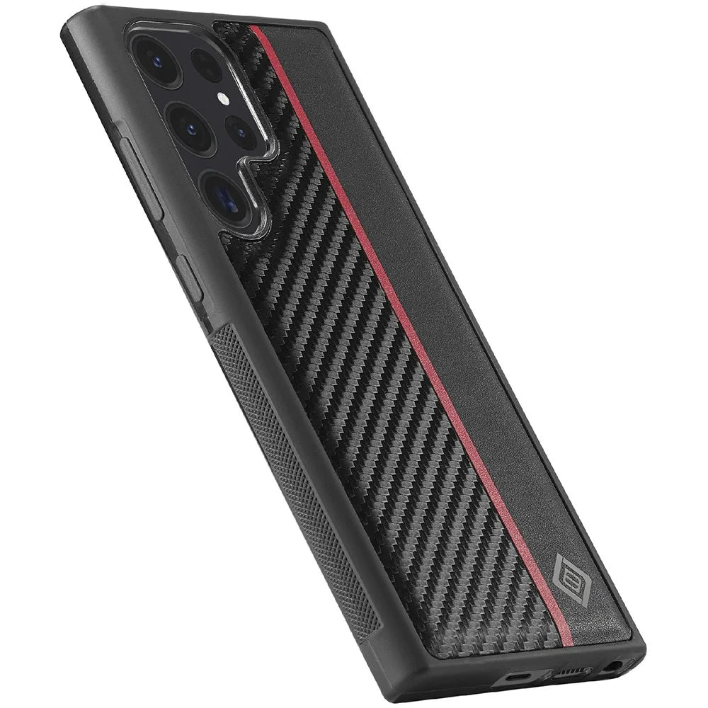 LC.IMEEKE For Samsung Galaxy S25 Ultra Case Carbon Fiber Texture Leather+TPU+EVA Phone Cover - 5