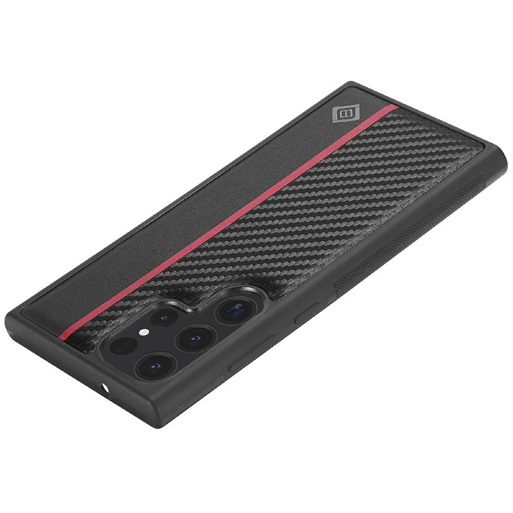 LC.IMEEKE For Samsung Galaxy S25 Ultra Case Carbon Fiber Texture Leather+TPU+EVA Phone Cover - 6