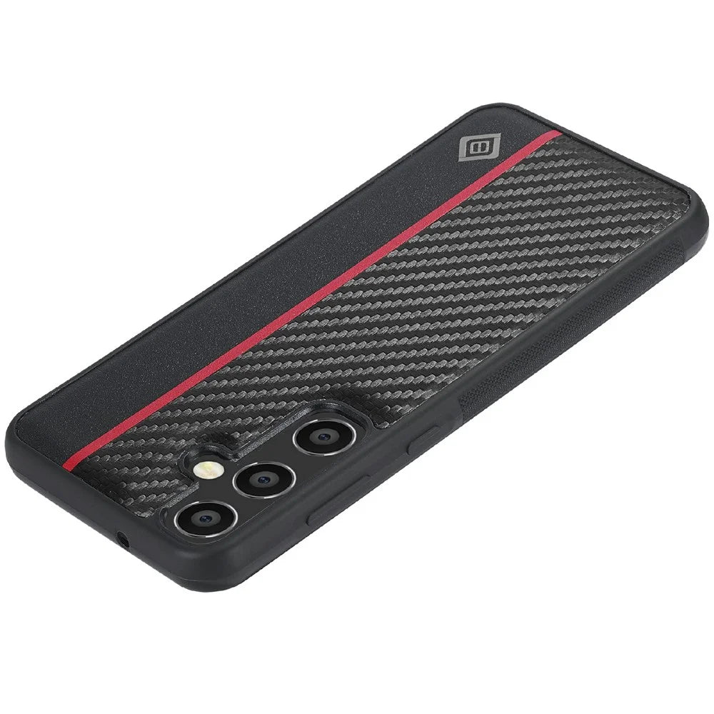 LC.IMEEKE For Samsung Galaxy S25 Case Carbon Fiber Texture Leather+TPU+EVA Phone Cover - 6